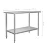 vidaXL Table de travail de cuisine avec étagère 120x60x150 cm Inox
