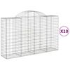 vidaXL Paniers &agrave; gabions arqu&eacute;s 10 pcs 200x50x120/140 cm Fer galvanis&eacute;