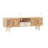 vidaXL Meuble TV 140x30x45 cm Bois de manguier massif