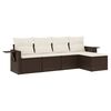 vidaXL Salon de jardin avec coussins 5 pcs marron r&eacute;sine tress&eacute;e