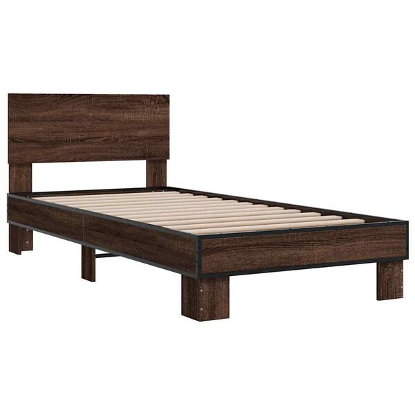 vidaXL Cadre de lit sans matelas ch&ecirc;ne marron 100x200 cm