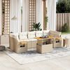 vidaXL Salon de jardin avec coussins 8 pcs beige r&eacute;sine tress&eacute;e