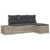 vidaXL Ensemble de canap&eacute; de jardin 4 pc Gris clair polyrotin