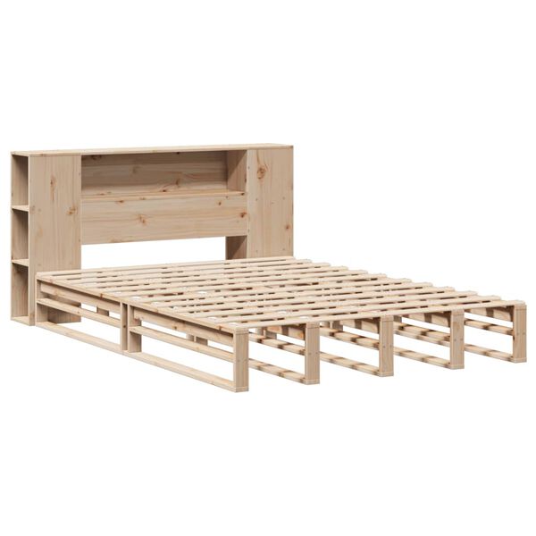 vidaXL Lit biblioth&egrave;que sans matelas 160x200 cm bois massif