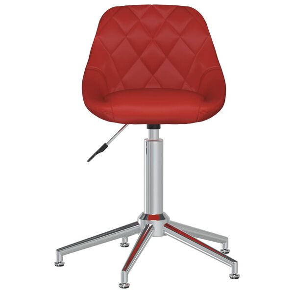 vidaXL Chaise pivotante &agrave; d&icirc;ner Rouge bordeaux Similicuir