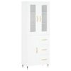 vidaXL Buffet haut Blanc 69,5x34x180 cm Bois d'ing&eacute;nierie