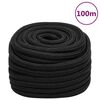 vidaXL Corde de bateau Noir complet 20 mm 100 m Polypropyl&egrave;ne