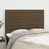 vidaXL T&ecirc;te de lit Marron fonc&eacute; 144 x 5 x 118/128 cm Tissu