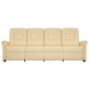 vidaXL Fauteuil de massage inclinable 4 places cr&egrave;me tissu microfibre