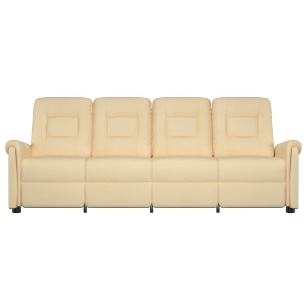 vidaXL Fauteuil de massage inclinable 4 places cr&egrave;me tissu microfibre