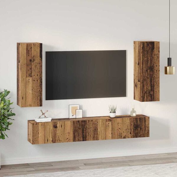 vidaXL Ensemble meuble TV 5 pcs Bois Ancien Bois d'ing&eacute;nierie
