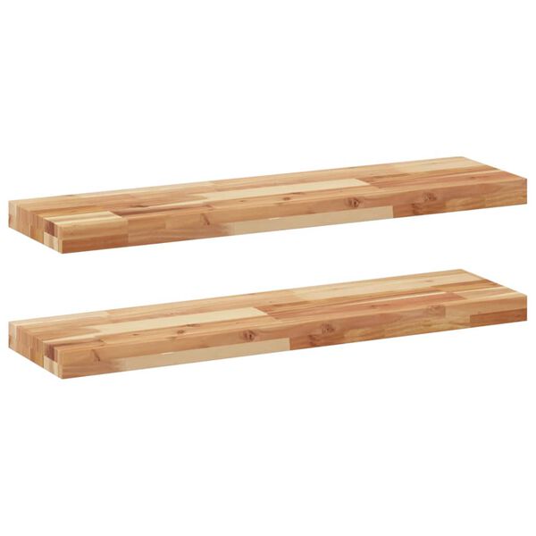 vidaXL &Eacute;tag&egrave;res flottantes 2 pcs 100x20x4 cm acacia massif &agrave; l'huile