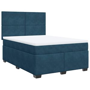 vidaXL Sommier &agrave; lattes de lit et matelas bleu 140x200 cm velours