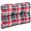 vidaXL Coussin de palette motif &agrave; carreaux rouge 50x40x12 cm tissu