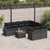 vidaXL Ensemble de canapé de jardin 9 pcs Noir