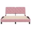 vidaXL Cadre de lit avec LED sans matelas rose 140x200 cm velours