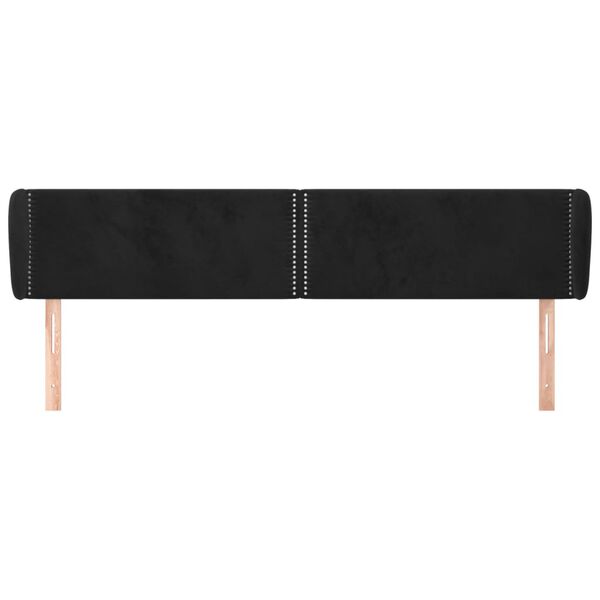 vidaXL Tête de lit avec oreilles Noir 183x23x78/88 cm Velours