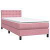 vidaXL Sommier &agrave; lattes de lit avec matelas rose 100x220 cm velours