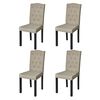 vidaXL Chaises &agrave; manger lot de 4 poil de chameau tissu
