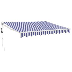 vidaXL Auvent r&eacute;tractable automatique bleu et blanc 3x2,5 m