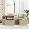 vidaXL Ensemble de canap&eacute; de jardin 5 pcs Beige Poly rotin