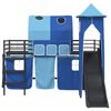 vidaXL Lit mezzanine pour enfants Noir et Bleu 90 x 200 cm M&eacute;tал