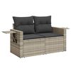 vidaXL Salon de jardin avec coussins 3 pcs gris clair r&eacute;sine tress&eacute;e