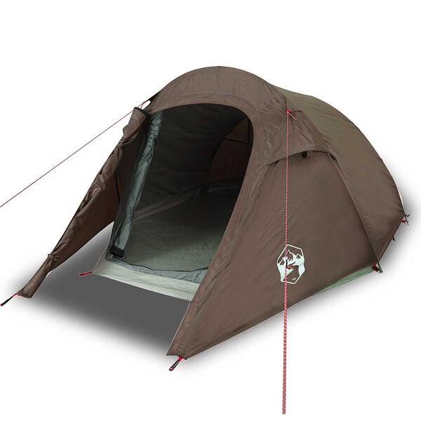 vidaXL Tente de camping tunnel 2 personnes marron imperméable