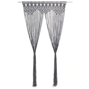 vidaXL Rideau en macram&eacute; Anthracite 140x240 cm Coton
