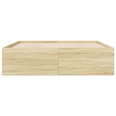 vidaXL Cadre de lit chêne sonoma 200x200 cm bois d'ingénierie