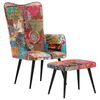 vidaXL Fauteuil avec repose-pieds Multicolore Toile patchwork