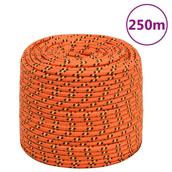 vidaXL Corde de bateau Orange 10 mm 250 m Polypropyl&egrave;ne