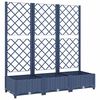 vidaXL Jardini&egrave;re avec treillis bleu gris 120x40x121,5 cm PP