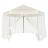 vidaXL Chapiteau hexagonal et 6 parois lat&eacute;rales 3,6x3,1 m Blanc cr&egrave;me