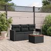 vidaXL Salon de jardin 4 pcs avec coussins noir r&eacute;sine tress&eacute;e