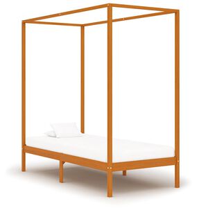 vidaXL Cadre de lit &agrave; baldaquin sans matelas bois massif 100x200 cm