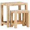 vidaXL Tables d'appoint peintes &agrave; la main 2pcs Bois de Manguier solide