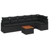vidaXL Ensemble de canap&eacute; de jardin avec stockage 7 pcs Noir polyrotin