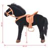 vidaXL Jouet en peluche Cheval Noir