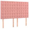 vidaXL Sommier &agrave; lattes de lit avec matelas Rose 140x190 cm Velours