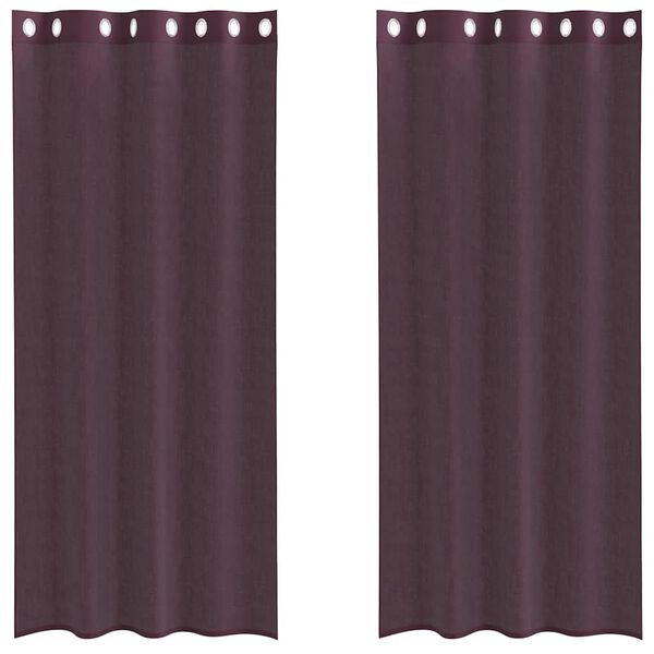 vidaXL Rideaux en voile avec &oelig;illets 2 pcs violet 140x245 cm