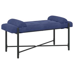 vidaXL Banc capitonn&eacute; &agrave; boutons avec coussins Bleu police Velours