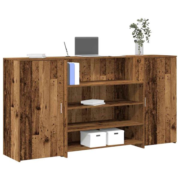 vidaXL Bureau de r&eacute;ception vieux bois 200x50x103,5cm bois d'ing&eacute;nierie