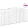 vidaXL Paniers &agrave; gabions arqu&eacute;s 10 pcs 400x30x180/200 cm Fer galvanis&eacute;