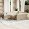 vidaXL Salon de jardin 11 pcs avec coussins beige r&eacute;sine tress&eacute;e