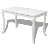vidaXL Table à manger 116x66x76 cm blanc brillant