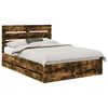 vidaXL Cadre de lit Ch&ecirc;ne fum&eacute; 140 x 200 cm Bois Ing&eacute;nierie