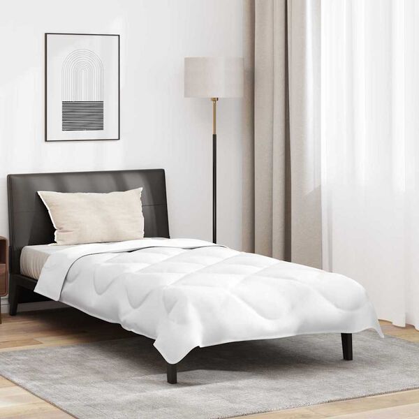 vidaXL Duvet d'&eacute;t&eacute; simple avec oreiller 2 pcs Blanc Microfibre