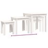 vidaXL Tables gigognes 3 pcs Blanc Bois de pin massif