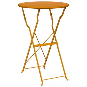 vidaXL Table bistrot Moutarde &Oslash; 50 x 71 cm Acier rev&ecirc;tu de poudre